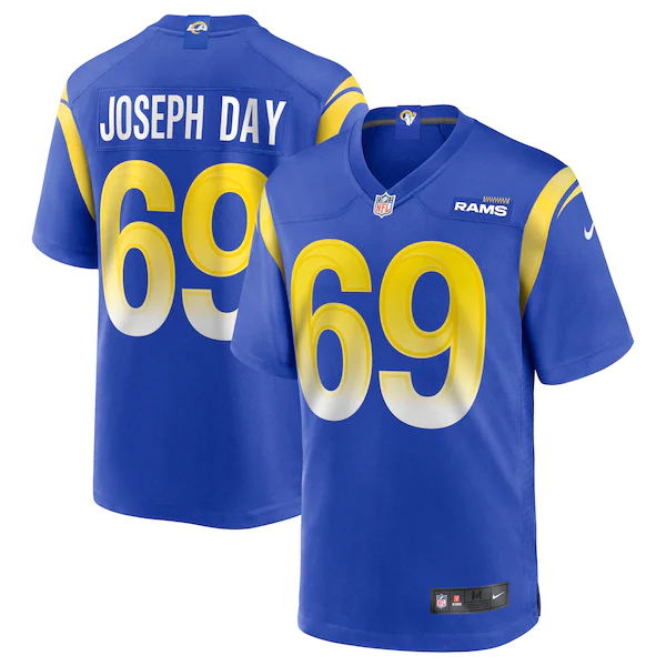 Custom Men Los Angeles Rams 69 Joseph day Nike Royal Limited NFL Jerseys